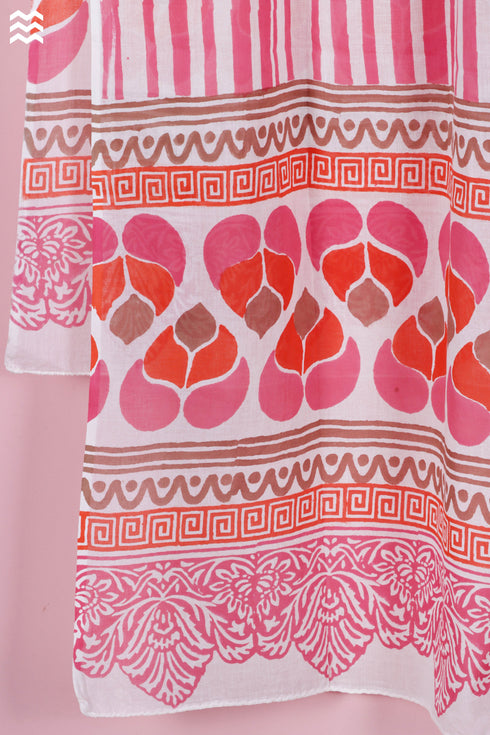 Mulmul Cotton Wrap In Block Print